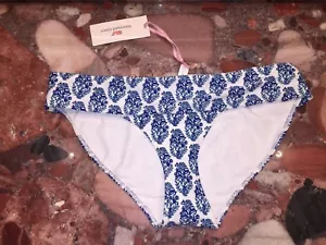 NWT Vineyard Vines Shell Flour Fold Over Blue Bikini Swimsuit Bottom Women's XS - Picture 1 of 2