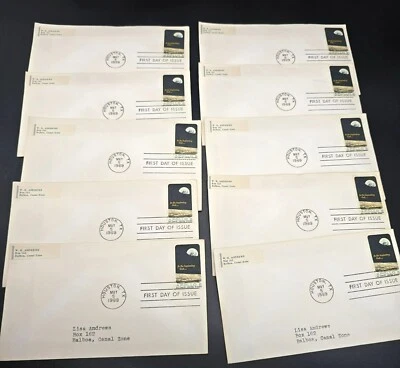 Apollo 8 First Day Of Issue Stamped Envelopes Set Of 10 Vintage 1969 LI3029 - Image 1 of 4