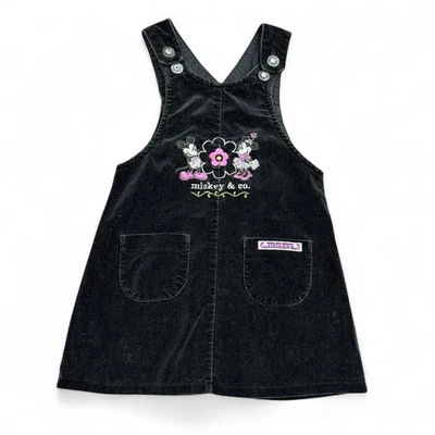 Vintage 90s Disney Baby Overall Jumper Dress Mickey & Minnie Embroidered Size 3T - Image 1 of 4