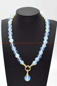 New Natural Pretty 8/10/12mm Opal Pendant Round Gemstone Beads Necklace 16-28in - Picture 1 of 12