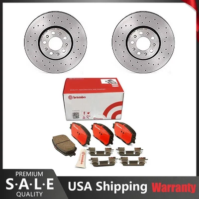 Комплект переднего тормоза 288 мм с просверленными роторами керамическая накладка для VW Beetle Golf Jetta Brembo - Изображение 1 из 4