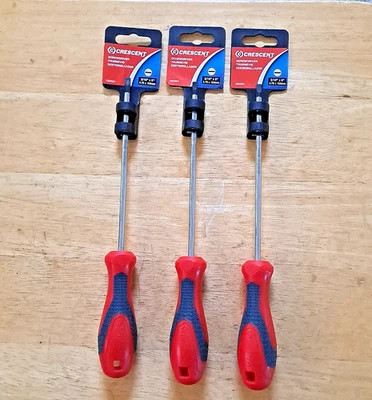 Lot Of 3 CRESCENT SCREWDRIVERS 3/16" x 6" SLOTTED FLAT SLOT CSD36V APEX TOOL - Image 1 of 4