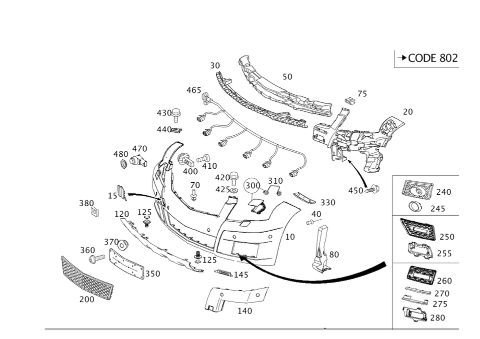 Подлинный базовый бампер для Mercedes-Benz 204-885-58-65 - Изображение 1 из 1