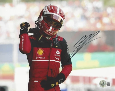 CHARLES LECLERC SIGNED 8x10 PHOTO FORMULA ONE F1 FERRARI DRIVER BECKETT BAS COA - Image 1 of 2