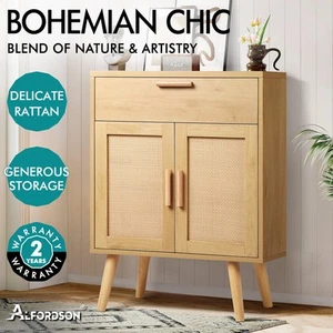ALFORDSON Sideboard Chest of Drawers Rattan Buffet Storage Cabinet Oak - Picture 1 of 12