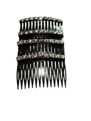 NEW hair accessories plastic comb style set of 4 black - Image 1 of 2