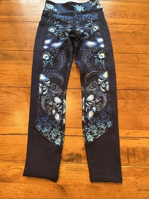 NUEVO Legging activo Johnny Was Farrow contraste azul floral XS $210 Foto 1 de 4