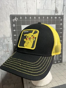 Pikachu Trucker Hat Black And Yellow Adjustable - Picture 1 of 10
