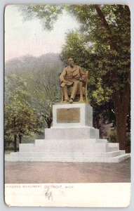 Postcard Pingree Monument Detroit Michigan DB - Picture 1 of 2