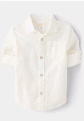 Gymboree 男孩亚麻混纺衬衫和裤子套装,尺寸 10 & 12,奶油色,全新 — 第 1/2 张图片