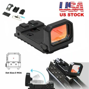 Mini Folding Flip Up Red Dot Sight Holographic Reflex Sight RMR For Glock Pistol - Picture 1 of 13