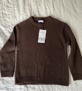 NEW ZARA KIDS 100% CASHMERE BROWN SWEATER 8-9 YEARS. - Picture 1 of 8