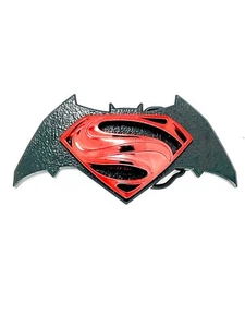 Batman vs Superman Belt Buckle for Leather Belts Without Buckles - 1.5" or 38mm - Picture 1 of 2