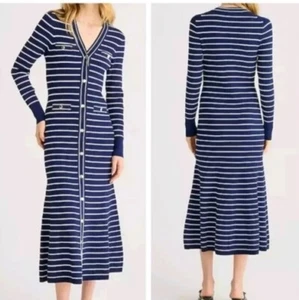 J.Crew Pullover-Kleid mit Knopfleiste in Streifen Gr. S UVP 268,00 € - Bild 1 von 9