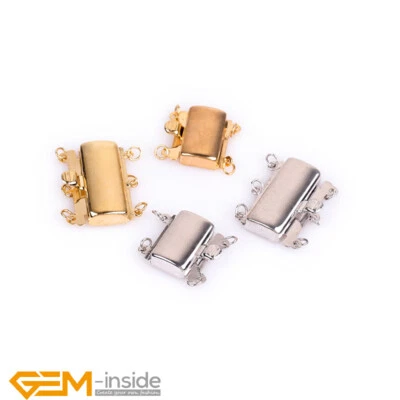 Layered Snap Box Pearl Clasp 14K Gold Filled Jewelry Making Finding Necklace 1Pc - Image 1 of 4