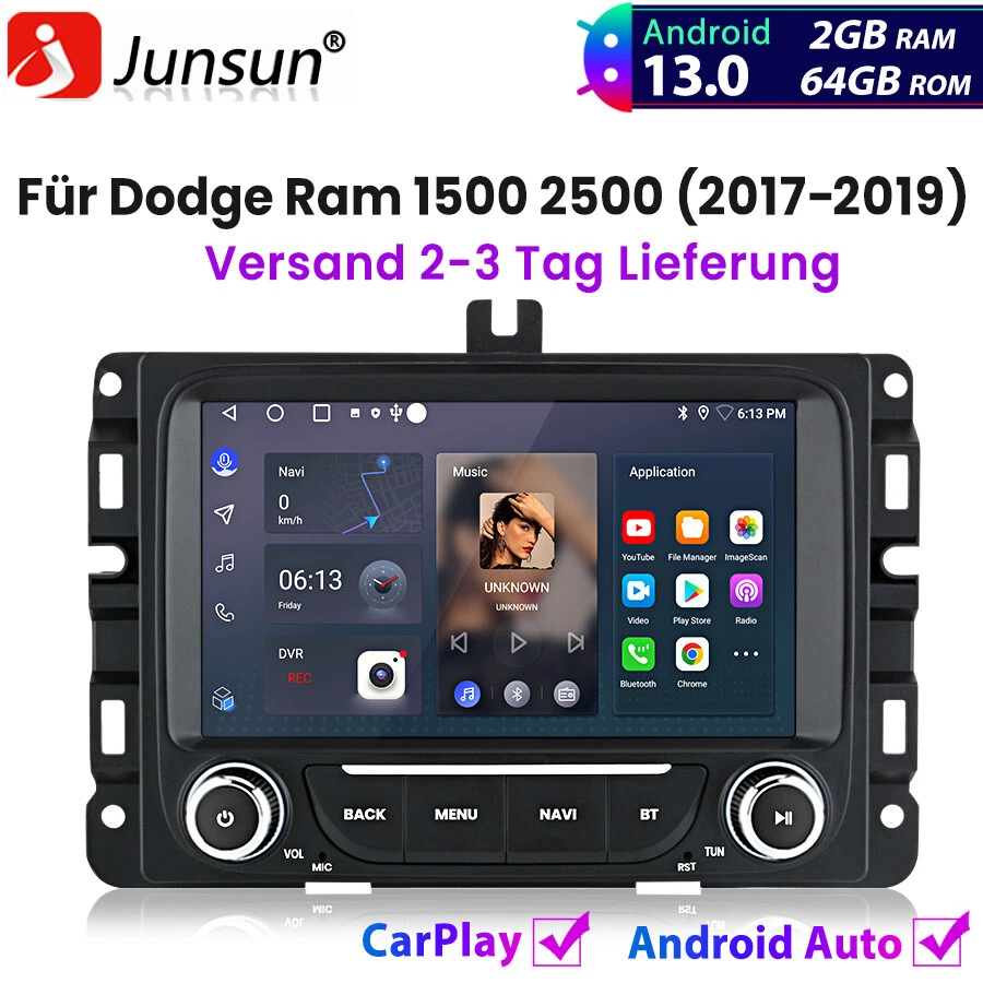 Für Dodge Ram 1500 2500 3500 Carplay Android 13 Autoradio GPS NAVI BT WIFI DAB+ - Bild 1 von 4