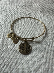 Alex and Ani  "Path Of Life " Heavy Filigree  Bangle Charm Bracelet Gold ✨️ - Picture 1 of 3