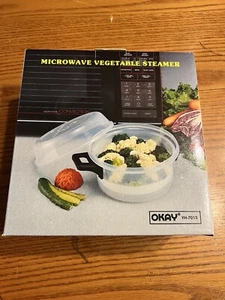 OKAY Microwave Vented Steamer Tray Basket Vegetable 3 pieces NOS - Picture 1 of 4