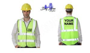 Custom HI-Visibility Safety Vest Your Name W/Reflective hook & loop closure XL - Picture 1 of 12