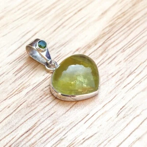 Ciondolo in argento sterling a forma di cuore al quarzo limone (160877) - Foto 1 di 3