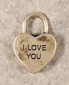 Vintage Tiffany & Co I LOVE YOU Heart Padlock Charm Pendant in Sterling Silver - Picture 1 of 8