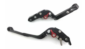 KAWASAKI J300 / ABS Front Rear Brake Folding Levers Black Red - Picture 1 of 9