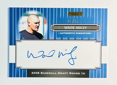 2008 Razor 签名系列新秀亲笔签名 Wade Miley 蓝色 RC 签名 /25 SP #145 — 第 1/2 张图片