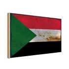 Holzschild Holzbild 18x12 cm Sudan Fahne Flagge Geschenk Deko