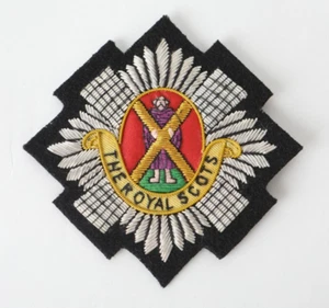 Royal Scots Regimental Wire Embroidered Blazer Badge - The Royal Scots - Foto 1 di 1
