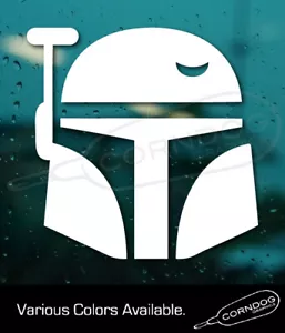 CALCOMANÍA VINILO PEGATINA CASCO MANDALORIANO STAR WARS FETT MITOSAURIO - Imagen 1 de 3