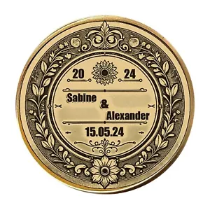 Moneda de boda idea de regalo compromiso boda personalizada moneda aniversario - Imagen 1 de 10