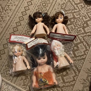 Vintage 1988 & 1992 Fibre Craft 8" Kissenpuppe 3119 & 3 andere Puppen Neu in Verpackung - Bild 1 von 12