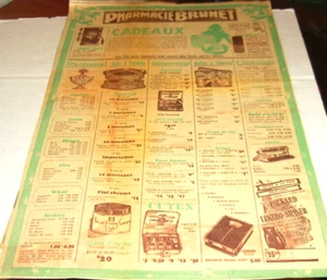 1941 PUBLICITÉ ORIGINALE-DE LA PHARMACIE BRUNET , QUÉBEC- - Picture 1 of 1