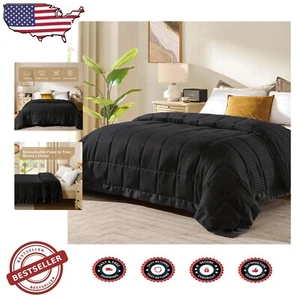 Twin Blanket for -Round Comfort - Elegant Satin & Striped Design - Picture 1 of 9