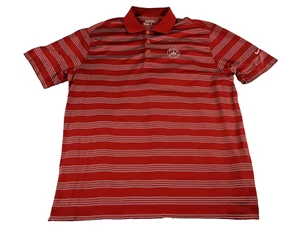 Camisa polo de golf Nike Tour Performance Dri Fit grande roja blanca a rayas para hombre - Imagen 1 de 7