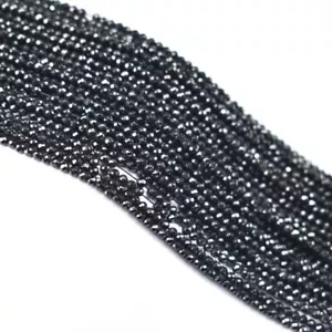 2-3 mm AAA ++ Natürlicher Schwarzer Spinell Facettiert Rund Edelstein Lose Perlen 12,5 Zoll Strang - Bild 1 von 12