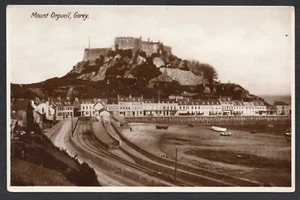 Postcard Jersey Channel Islands railway station Mont Orgueil at Gorey RP - Picture 1 of 2