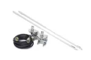 ProComm HSD995-4WH 4' White Dual Fiberglass CB Radio Antenna Kit w/ Mirror Mount - Picture 1 of 1