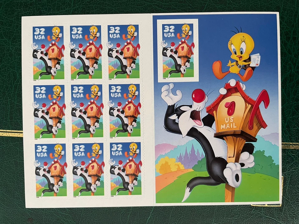 SFSTAMPS US Scott 3204 Looney Tunes Sylvester Tweety Sheet of 10 Stamps MNH 1998 - Image 1 of 1