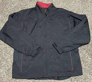 FootJoy Womens FJ Full Zip Windbreaker Golf Jacket Size XL Black Red Pockets - Picture 1 of 3