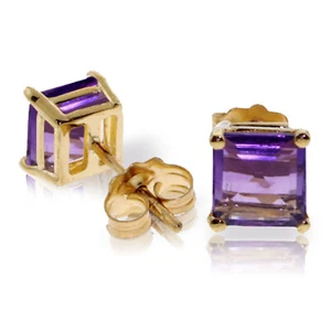 Ohrringe 1,75 Karat 14 Karat massiv Gold fertiggestellt Amethyst - Bild 1 von 3