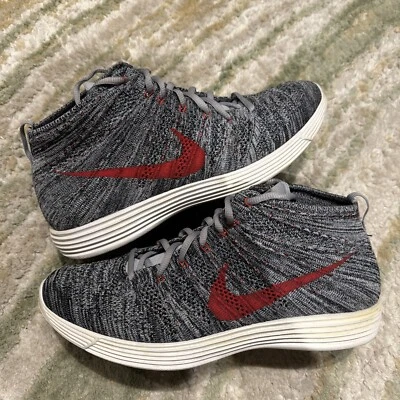 Nike Mens Lunar Flyknit Chukka 554969-001 Gray Basketball Shoes Sneakers Size 11 - Image 1 of 4