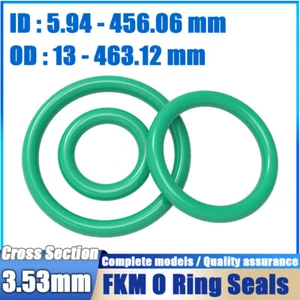 Sellos de anillo tórico de goma métricos Vitons FKM 3,53 mm sección transversal 5,94 mm-456,06 mm ID - Imagen 1 de 107