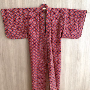 Japanischer schöner Kimono Yukata Furisode rot gebraucht Kimono Höhe 62,99 Zoll - Bild 1 von 13