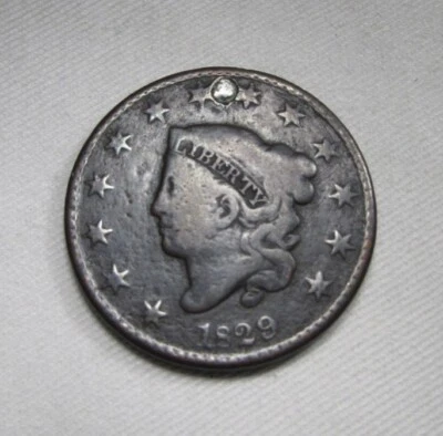 1829 Large Letters Large Cent VG Details Coin AN963 - Image 1 of 3