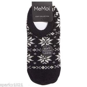 MeMoi Cozy Collection Snowfall Women's Socks Black Size M/L Shoe Size 8-10.5 New