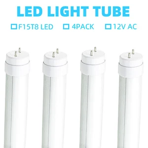 F15T8 LED Tube Light, 12Volt 18'' 7W F15T8 Tube Light Bulb,5500K Daylight White - Picture 1 of 11