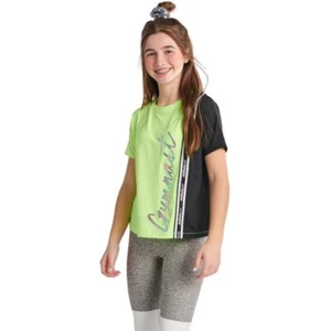 Justice Girls J-Sport Colorblocked Gymnast Knot Front T-Shirt, Size M (10) - Picture 1 of 5