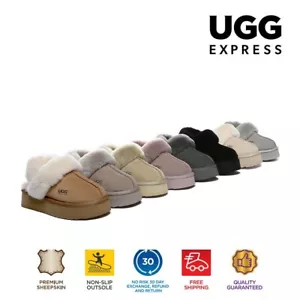 AUSTRALIAN SHEPHERD® UGG Slippers Women Removable Wool Strap Slingback Platform - Picture 1 of 101