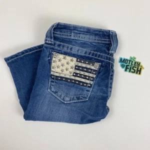 Miss Me Girls Bermuda Shorts Sz 14 Patriotic Studded Pockets 4th of July - Picture 1 of 10